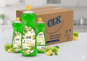 صابون صحون باليمون الأخضر CLK 1 لتر | إزالة قوية للدهون ولمعان مثالي 1كرتون  6حبات